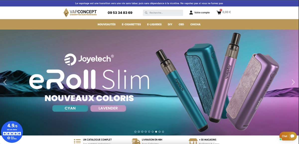 Vap Concept France, réalisation d’Exoticom